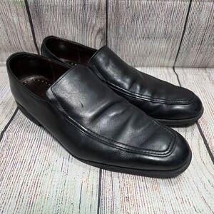 Allen Edmonds Bucktown Mens 10.5 D Black Leather Moc Toe Slip On Loafers 70301